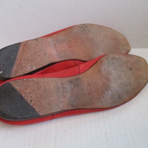 *ENZO Angiolini Orange Peach Tangerine Leather Slip-On Flats - Picture 7 of 8